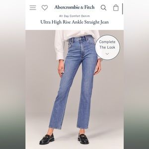 Abercrombie jeans medium wash ankle short length size 29 straight high rise